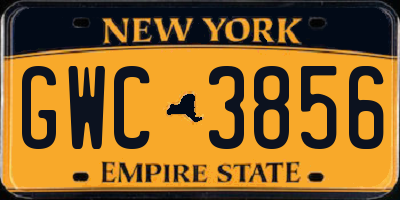 NY license plate GWC3856