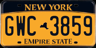 NY license plate GWC3859