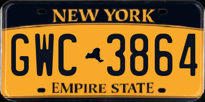 NY license plate GWC3864