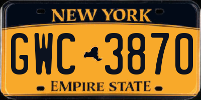 NY license plate GWC3870