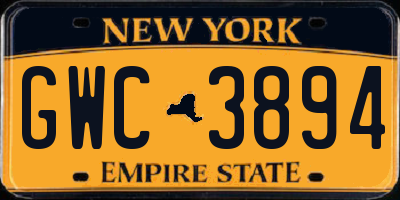 NY license plate GWC3894