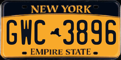 NY license plate GWC3896