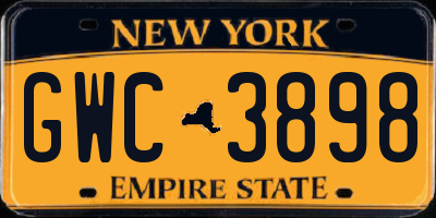 NY license plate GWC3898