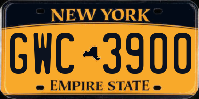NY license plate GWC3900