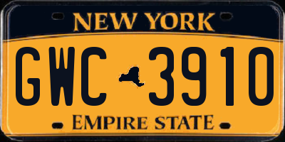 NY license plate GWC3910
