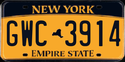 NY license plate GWC3914