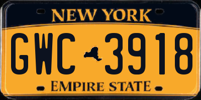 NY license plate GWC3918