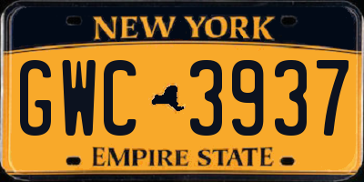 NY license plate GWC3937