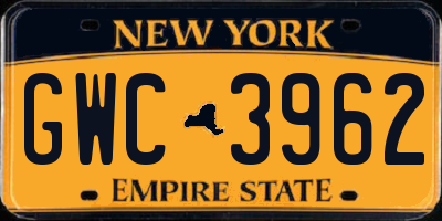 NY license plate GWC3962