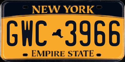 NY license plate GWC3966