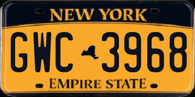 NY license plate GWC3968
