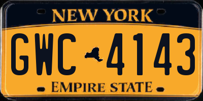 NY license plate GWC4143
