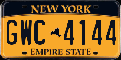 NY license plate GWC4144