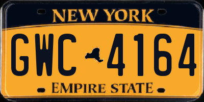 NY license plate GWC4164