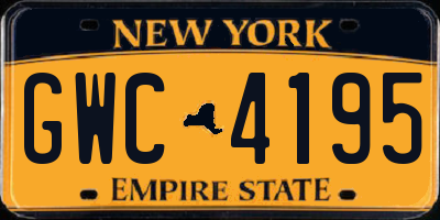 NY license plate GWC4195