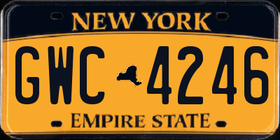 NY license plate GWC4246