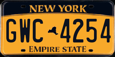 NY license plate GWC4254