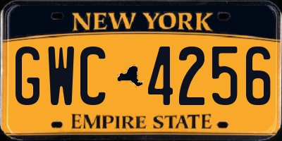 NY license plate GWC4256