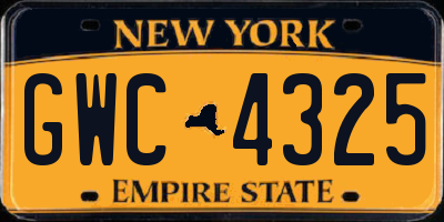 NY license plate GWC4325