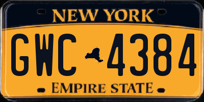NY license plate GWC4384