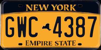 NY license plate GWC4387
