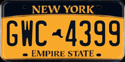 NY license plate GWC4399