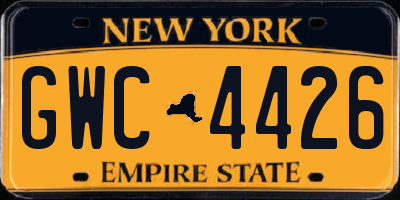 NY license plate GWC4426