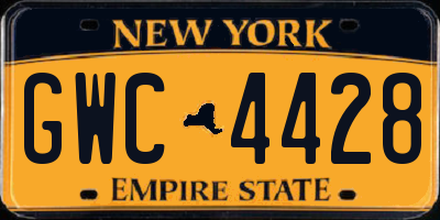 NY license plate GWC4428