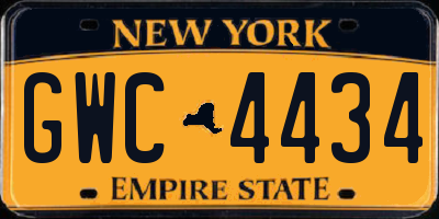NY license plate GWC4434