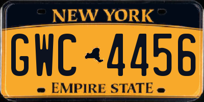 NY license plate GWC4456