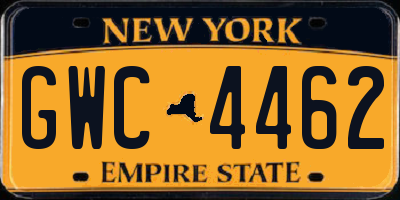 NY license plate GWC4462