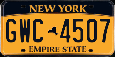 NY license plate GWC4507