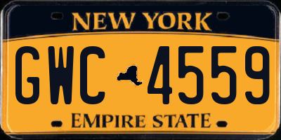 NY license plate GWC4559