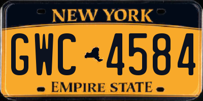 NY license plate GWC4584