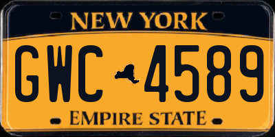 NY license plate GWC4589
