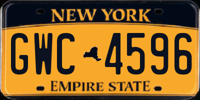 NY license plate GWC4596