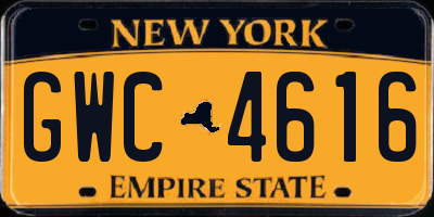 NY license plate GWC4616