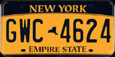 NY license plate GWC4624