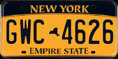 NY license plate GWC4626