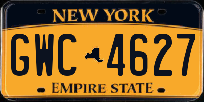 NY license plate GWC4627