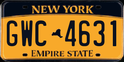 NY license plate GWC4631