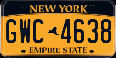 NY license plate GWC4638
