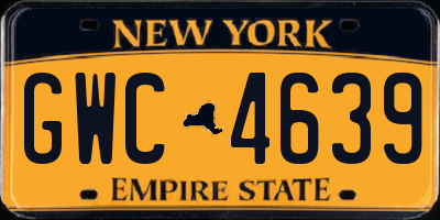 NY license plate GWC4639