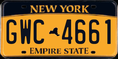 NY license plate GWC4661