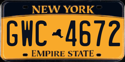 NY license plate GWC4672