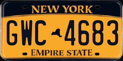 NY license plate GWC4683