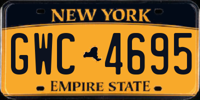 NY license plate GWC4695