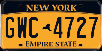 NY license plate GWC4727