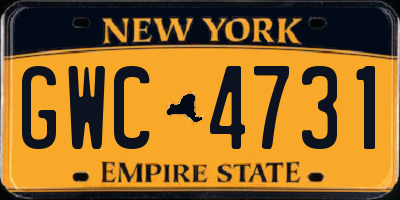 NY license plate GWC4731