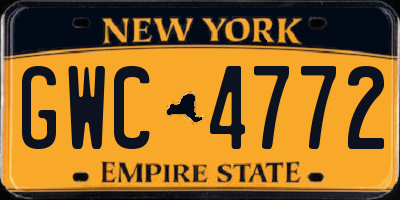 NY license plate GWC4772